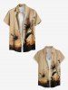 Women's Hibiscus Flower Sunset Print Hawaii Shirt -  