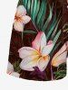 Combinaison hawaïenne grande taille à imprimé floral tropical et feuilles, cintrée - Café profond XS