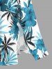 Plus Size Hibiscus Flower Leaf Coconut Tree Print Split Hawaii Midi Dress -  