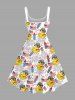 Patriotic American Flag Duck Fireworks Print Hawaii Tank Dress -  