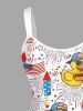 Patriotic American Flag Duck Fireworks Print Hawaii Tank Dress -  