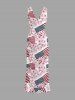 Robe hawaïenne à imprimé floral et drapeau américain patriotique, à volants et fente cache-cœur - Rose clair M