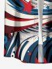 Chemise à poches boutonnées grande taille pour homme, imprimé drapeau américain patriotique en spirale. - Bleu 3XL