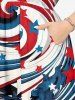 Robe midi fendue grande taille à imprimé drapeau américain patriotique - Bleu XS