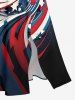 Robe midi fendue grande taille à imprimé drapeau américain patriotique - Bleu XS