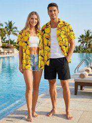 Cute Duck Print Matching Hawaii Beach Outfit For Couples -  