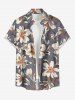 Ensemble de plage hawaïen assorti grande taille à imprimé floral pour couples - Gris Clair 