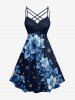 Flowers Galaxy Glitter 3D Print Matching Hawaii Beach Outfit For Couples -  
