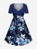 Flowers Leaf Tie Dye Print Matching Hawaii Beach Outfit For Couples -  
