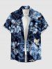 Flowers Leaf Tie Dye Print Matching Hawaii Beach Outfit For Couples -  