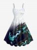 Dragon Ombre Print Plus Size Matching Outfit For Couples -  