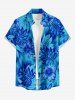 Tropical Leaf Hibiscus Flower Print Plus Size Matching Hawaii Beach Outfit For Couples -  