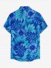 Tropical Leaf Hibiscus Flower Print Plus Size Matching Hawaii Beach Outfit For Couples -  