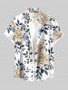 Flower Leaf Branch Print Plus Size Matching Hawaii Beach Outfit For Couples -  