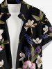 Tenue de plage hawaïenne assortie à imprimé floral et feuilles pour couples - Noir 