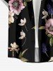 Tenue de plage hawaïenne assortie à imprimé floral et feuilles pour couples - Noir 
