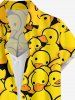 Chemise hawaïenne à imprimé canard mignon pour femme - Jaune XL