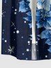 Flowers Leaf Tie Dye Print Buttons Pocket Hawaii Shirt For Men -  