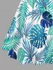 Plus Size Tropical Leaf Print Ruched Lattice Crisscross Straps Hawaii Dress - Turquoise 2X