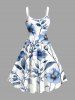 Flowers Leaf Print Plus Size Matching Hawaii Beach Outfit For Couples -  