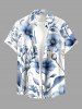 Flowers Leaf Print Plus Size Matching Hawaii Beach Outfit For Couples -  