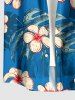 Flower Tropical Leaf Print Plus Size Matching Hawaii Beach Outfit For Couples -  
