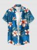 Flower Tropical Leaf Print Plus Size Matching Hawaii Beach Outfit For Couples -  