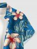 Flower Tropical Leaf Print Plus Size Matching Hawaii Beach Outfit For Couples -  