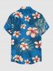 Flower Tropical Leaf Print Plus Size Matching Hawaii Beach Outfit For Couples -  
