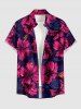 Tenue de plage assortie à imprimé floral hibiscus pour couples - Rouge Rose 