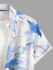 Chemise hawaïenne grande taille pour homme, à imprimé floral aquarelle, boutons et poche. - Bleu clair S