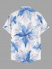 Chemise hawaïenne grande taille pour homme, à imprimé floral aquarelle, boutons et poche. - Bleu clair S