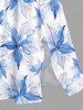 Plus Size Flowers Watercolor Print Split Hawaii Midi Dress - Bleu clair 2X