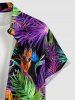 Chemise hawaïenne grande taille pour homme, à imprimé floral tropical et feuilles, boutons et poche. - Concorde XL