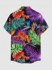 Chemise hawaïenne grande taille pour homme, à imprimé floral tropical et feuilles, boutons et poche. - Concorde 6XL