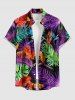 Chemise hawaïenne grande taille pour homme, à imprimé floral tropical et feuilles, boutons et poche. - Concorde 6XL