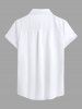 Chemise hawaïenne à fleurs et feuilles pour femme, boutons et poches. - Blanc XS