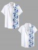 Chemise hawaïenne à fleurs et feuilles pour femme, boutons et poches. - Blanc XS