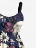 Robe hawaïenne grande taille à imprimé fleurs et crânes - Bleu profond 3X