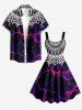 Robe trapèze hawaïenne à imprimé ethnique tie-dye grande taille - Concorde XS