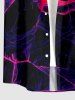 Ethnic Graphic Tie Dye Print Hawaii Button Pocket Shirt For Men -  