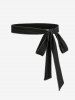 Robe trapèze grande taille unie avec surpiqûres, boutons, poches croisées et ceinture amovible - Noir 2X | US 18-20