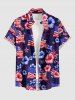 Patriotic American Flag Hibiscus Flower Print Matching Outfit For Couples -  