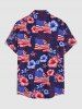 Patriotic American Flag Hibiscus Flower Print Matching Outfit For Couples -  