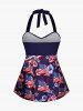 Patriotic American Flag Hibiscus Flower Print Matching Outfit For Couples -  