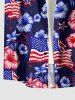 Patriotic American Flag Hibiscus Flower Print Matching Outfit For Couples -  