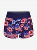 Patriotic American Flag Hibiscus Flower Print Matching Outfit For Couples -  