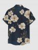 Flowers Leaf Print Buttons Pocket Hawaii Shirt For Men -  