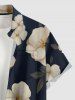 Flowers Leaf Print Buttons Pocket Hawaii Shirt For Men -  