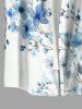 Chemise hawaïenne grande taille pour homme, à imprimé floral et branches, boutons et poche. - Bleu clair 2XL